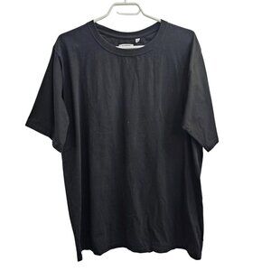 Men's Basic Crew Neck T-Shirt, Black, Short sleeve, XL